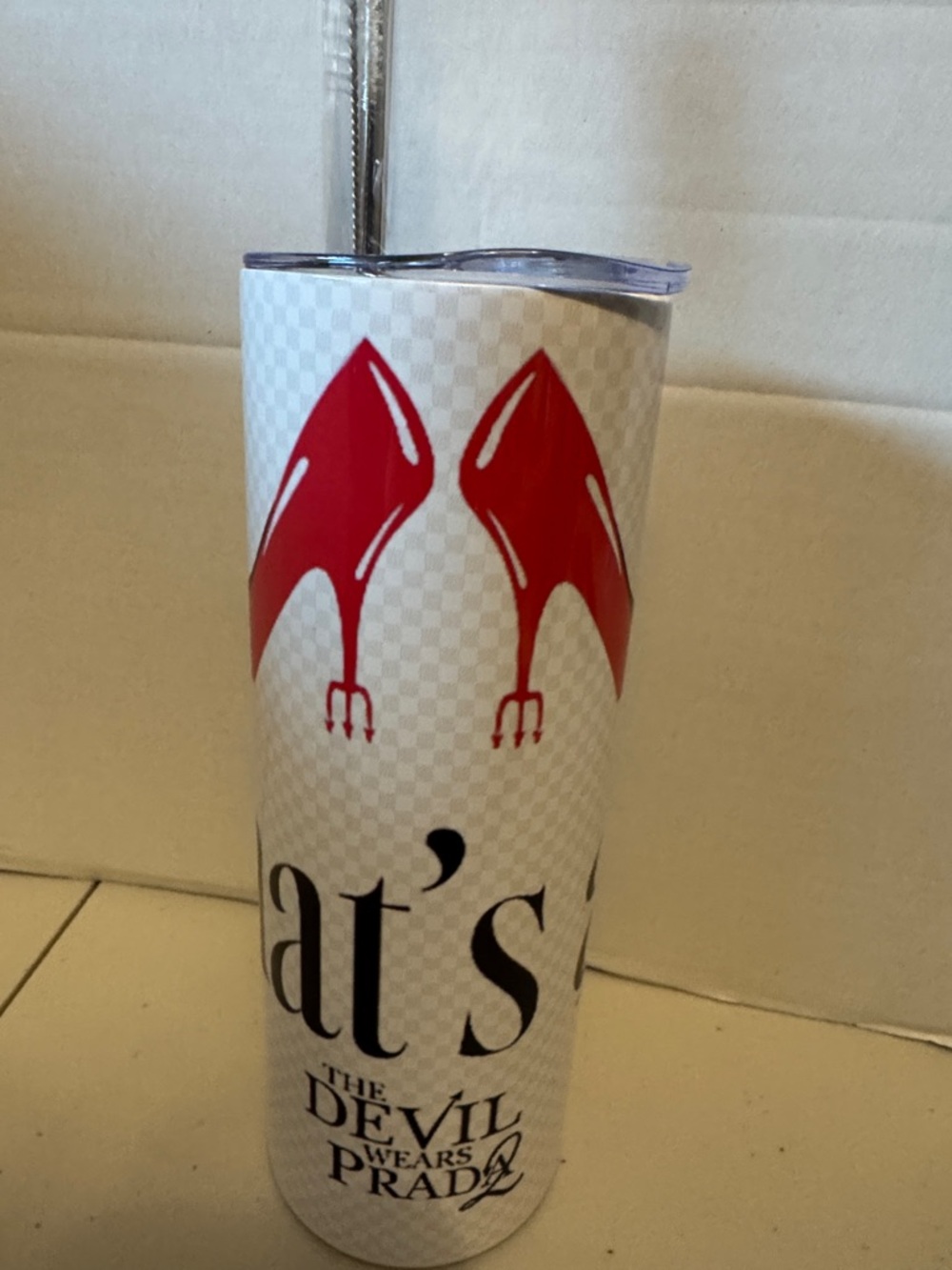 That’s All The Devil Wears Prada Red High Heel Skinny Tumbler - Picture 3 of 5